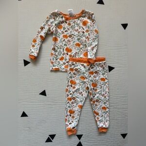 Jessica Simpson|Baby girl/toddler matching soft fleece set,Pumpkin Print Pajamas